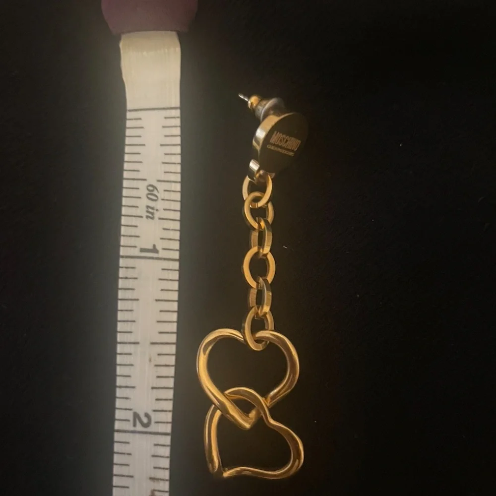 MOSCHINO Gold Heart Earrings - Picture 6 of 6